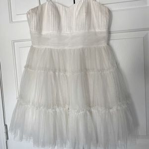 Tulle mini tiered strapless dress